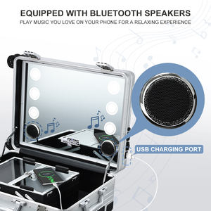 Estuche <span class=keywords><strong>de</strong></span> <span class=keywords><strong>maquillaje</strong></span> rodante con espejo <span class=keywords><strong>de</strong></span> luces Caja <span class=keywords><strong>de</strong></span> <span class=keywords><strong>maquillaje</strong></span> <span class=keywords><strong>profesional</strong></span> Estuche con carrito con espejo iluminado <span class=keywords><strong>de</strong></span> pantalla completa Altavoz Bluetooth - Product Image 4