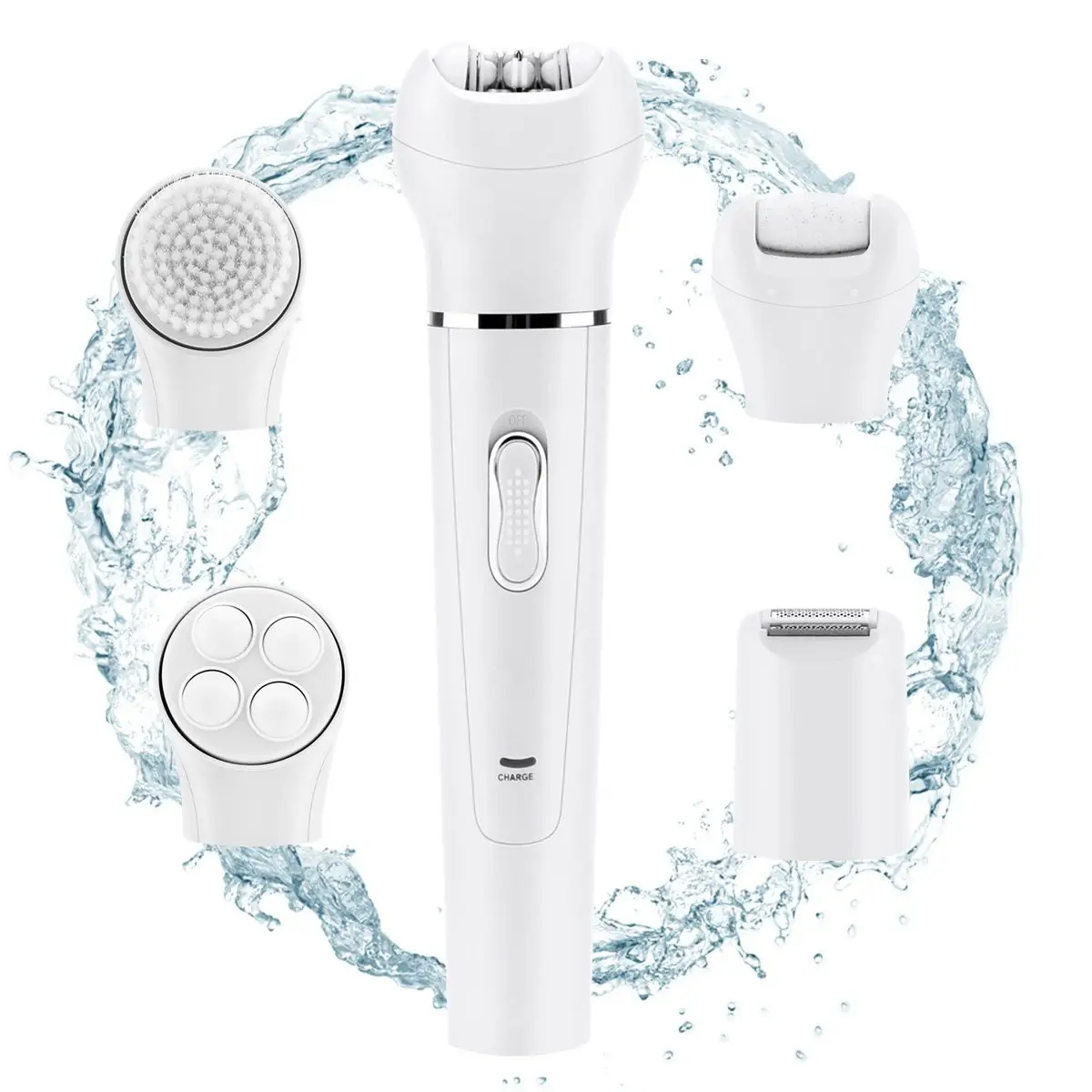 5 In 1 Facial Cleansing Brush Rechargeable Electric Waterproof Cleaning Brush for Face