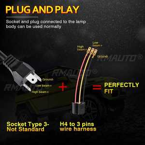 Phares carrés LED 5x7 6000K avec feux de circulation diurne (DRL) et clignotants, faisceau Hi-Lo pour Jeep Cherokee XJ Wrangler YJ, GMC, Ford F350 - Product Image 4