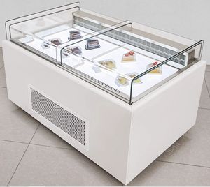 Vitrine réfrigérée à rideau d'air de type île commerciale pour la présentation de gâteaux en <span class=keywords><strong>boulangerie</strong></span> - Product Image 5