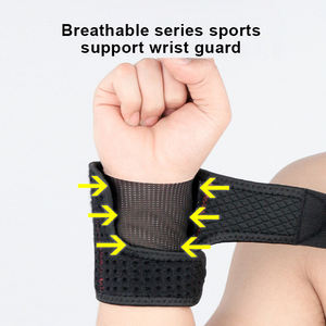 Venta al por mayor AOFIT WHW005 negro gimnasio deportes muñequeras envolturas elasticidad ajustable transpirable para protección de levantamiento de pesas - Product Image 5