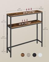 Table console, table de canapé étroite à 2 niveaux avec 2 étagères, 31,5 pouces, pour salon, couloir, entrée, marron rustique