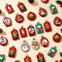 Pendentifs en résine UV de Noël en acier inoxydable, motifs mignons de Père Noël, bonhomme de neige, renne, accessoires de décoration à suspendre DIY, Dongguan