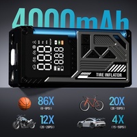 Mini automatique grand affichage LED gonfleur de pneu de voiture Portable sans fil pneu compresseur d'air nouveau Design ABS matériel