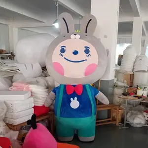Funtoys hot sale rabbit theme park party Walking inflatable show costume Giant inflatable cartoon Grey rabbit costume