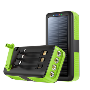 Hand Crank Portable Solar <strong>Power</strong> Bank 10000mAh Double USB Fast Charging Built-in <strong>Cable</strong> - Product Image 5