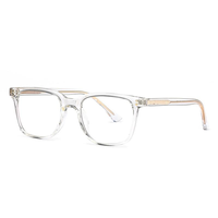 Monture de lunettes carrée unisexe en métal transparent avec diamants, pour étudiants, anti-lumière bleue, pour myopie, décoration