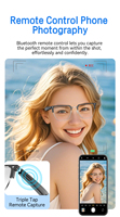 Gafas Inteligentes V2, Modernas, de Media Montura, con Asistente de Voz IA, Control Táctil para Llamadas y Música, Gafas Inteligentes