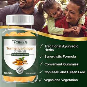 Complesso di Curcuma e Zenzero Vegano in Gommose, Neutralizza i Radicali Liberi, Lubrifica le Articolazioni <span class=keywords><strong>per</strong></span> Sportivi Quotidiani e Persone Sedentarie - Product Image 3