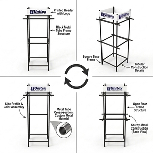 Présentoir métallique sur pied personnalisé pour vêtements, idéal pour t-shirts, robes, tapis – Étagères de présentation pour magasins de détail et supermarchés – OEM - Product Image 3