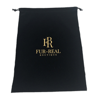 Sacs de rangement pour robe et masque d'Halloween en velours avec cordon de serrage noir de 12x16 pouces avec logo personnalisé