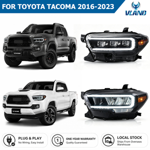 Faros Delanteros LED Vland, Conjunto de Faros Delanteros LED de Repuesto para Toyota Tacoma 3.ª Generación TRD 2016 2017 2018 2019 2020 <span class=keywords><strong>2021</strong></span> 2022 2023 - Product Image 1