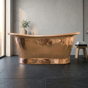 Baignoire autoportante en cuivre artisanale indienne, classique et rectangulaire, pour adultes - Indian Home Crafts - Product Image 2