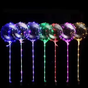 Romantic party LED flash bobo noctilucent seven color balloons