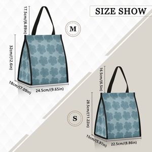 Aloha Collection Blue Hibiscus Flower Meal Prep Takeaway Insulated Outdoor Lunch Portable Hawaii Custom Print Lunch Bag - Product Image 4
