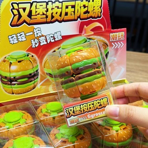 RJ Hamburger Fidget Spinner Bola Stres Berputar Tenang untuk Mengurangi Kecemasan, Menenangkan, Membantu Fokus, Tekan untuk Berputar, Mainan Dekompresi untuk Dewasa - Product Image 3