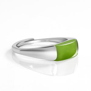 Bagues en jade néphrite Hetian naturel, argent S925 incrusté, bague pour femme, mode, réglable, certificat d'évaluation D1055 - Product Image 2