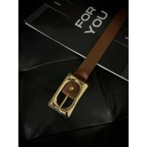 Ceinture de pantalon pour femme Fiori, boucle rectangulaire dorée, ceinture décontractée en alliage, cadre en forme de boîte, taille standard - Product Image 2