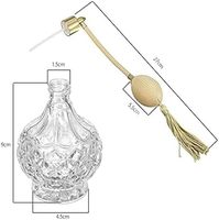 Flacon de parfum vintage transparent Pack Win Pw5x 80ml avec pompe atomiseur à longue pulvérisation dorée et pompons, rechargeable, outil de maquillage, Chine