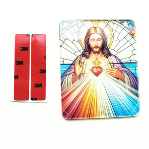 Vitral del Sagrado Corazón de Jesús, Decoración Cristiana Católica, Decoración Religiosa para el Hogar, Adorno de la Virgen María para Pascua y Bautizo - Product Image 6