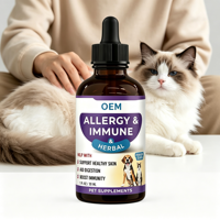 Vente en gros, usine chinoise, OEM, marque privée, soulagement des allergies, équilibre immunitaire pour chiens et chats, gouttes antiallergiques