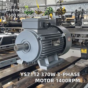 Moteur asynchrone triphasé Qiangkai 370W 110V/220V/230V/240V/380V 1500 tr/min 50/60Hz Montage B3 Entièrement fermé - Product Image 3