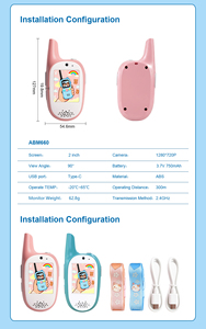 Moniteur vidéo pour bébé sans WiFi FHSS anti-piratage ABMA660 avec écran 2.0'', interphone, <span class=keywords><strong>portée</strong></span> 400m, talkie-walkie pour enfants, communication bidirectionnelle - Product Image 6
