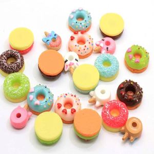 100PCS Mix Styles Miniatur harz Donuts Flatback Harz Cabochons Kawaii Für DIY Verzierungen - Product Image 3