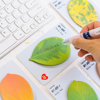 Fiches adhésives décoratives en forme de feuille artificielle réaliste, style vintage, pour la rentrée scolaire, bloc-notes mémo auto-adhésif pour agenda