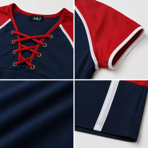 Conjunto Deportivo de Top Corto y Pantalones Cortos con Cordones, Marca Privada, Fabricante OEM ODM, Logotipo Personalizado A&J, OEKO-TEX GRS para Mujer - Product Image 2