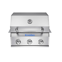 Barbecue de camping pliable luxueux et durable avec allumage piézoélectrique, construction en acier inoxydable 304, 3 brûleurs pour utilisation en extérieur