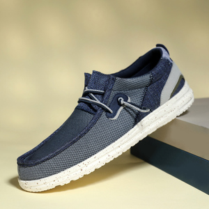 Vendita calda di moda all'ingrosso ultima tela di mucca <span class=keywords><strong>camoscio</strong></span> sportivo maglia Casual barca pigro mocassino pigro da uomo scarpe mocassino da <span class=keywords><strong>donna</strong></span> - Product Image 4