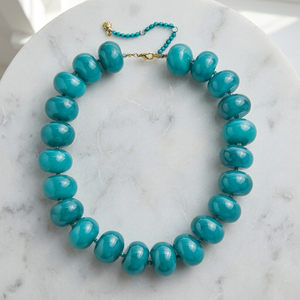 2026 Trendy Geometric Bohemian Style Colorful Acrylic Resin Handmade Beaded <b>Necklace</b> Women Summer Beach Party Vacation Jewelry - Product Image 3