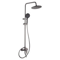 Pommeau de Douche Pluie en Laiton avec Contrôle Thermostatique et Jet Haute Pression, Finition Brossée Moderne, Fixation Murale pour Hôtels et Villas