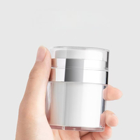 Pot Airless Double Couche en Plastique 15ml 30ml 50ml avec Pompe, Modèle LX-1051, Impression UV, pour Crème Solaire et Crème Contour des Yeux