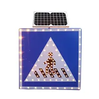 Panneau Stop Octogonal à LED Solaire avec Clignotants d'Avertissement en 3 Secondes pour Passage Piéton - Signalisation Routière LED Solaire