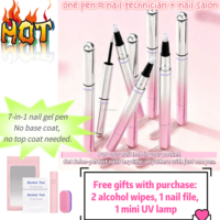 Stylo Gel Magnétique 7-en-1 pour Ongles Effet Œil de Chat, Gel de Construction Mat et Pailleté, Couleur Unique, Séchage UV/LED, Soak Off, pour Salon et Manucure DIY