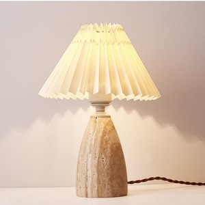 Lámpara de mesa de travertino amarillo Hfshanks, E27, control de interruptor LED para dormitorio, mesita de noche, hotel, casa de huéspedes, estilo vintage de diseñador - Product Image 2