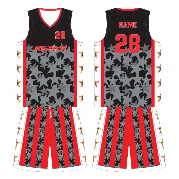 Uniforme de basquete respirável personalizado de alta qualidade, conjunto de colete e shorts, camisa de basquete com impressão por sublimação, secagem rápida