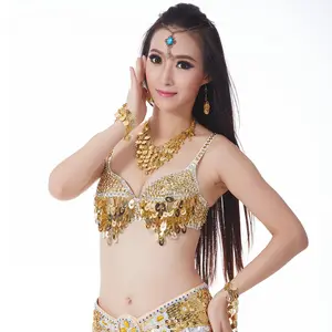 Atasan Halter payet tari perut Crop Top