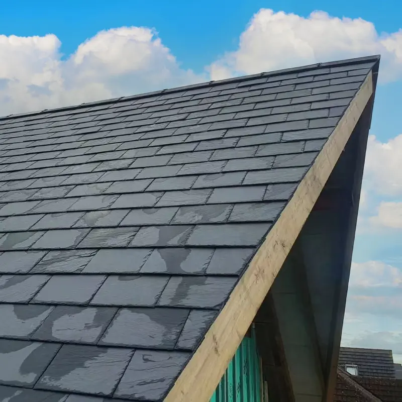 Villa için Shingle fayans kayrak çatı üzerinde doğal siyah dikdörtgen kayrak kiremit