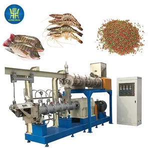 industrial floating fish feed pallet machine processing line wet type steam boiler twin screw fish feed extruder