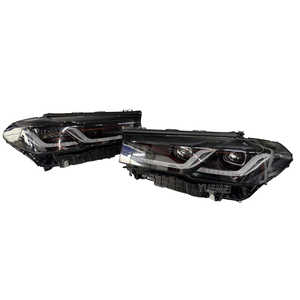 Fari a LED Adatti per <span class=keywords><strong>BMW</strong></span> <span class=keywords><strong>Serie</strong></span> 5 G30 LCI Colore Nero Shadow con Commutazione DRL Giallo e Bianco - Product Image 3