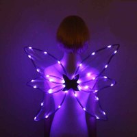 Accessoires de spectacle pour fête d'Halloween transfrontalière pour enfants et adultes, ailes de fée lumineuses à faire soi-même