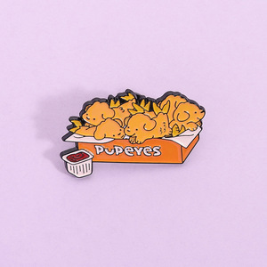 Pin de Solapa de Metal con Diseño de Animal de Dibujos Animados Kawaii, Broche de Esmalte Suave con Diseño de Comida de Dibujos Animados, Perrito, Palomitas de Maíz - Product Image 6