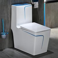 WC Luxe Blanc à Poser au Sol en Céramique Chinoise, Cuvette Allongée et Lavabo Japonais pour la Maison