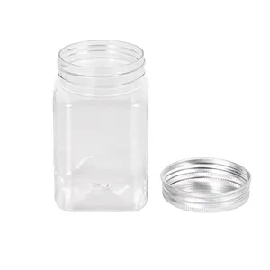 Tarro de plástico transparente con tapas para almacenamiento de alimentos, tarro de plástico transparente para almacenamiento de aperitivos, galletas, azúcar, hermético, Simple, para el hogar, 360ml