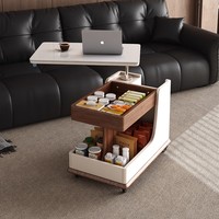 Table basse ovale française moderne, légère, de luxe, en bois, mobile, pour salon, durable et écologique, pour usage hôtelier