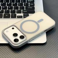 Étui magnétique transparent mat de luxe pour iPhone 17 16 15 14 13 Pro Max Plus 17Air, coque de protection magnétique pour chargement sans fil