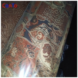 Professional Suede Upholstery Fabric <strong>Peacock</strong> Chenille Damask Fabric Sofa Pillow <strong>Cushion</strong> - Product Image 3